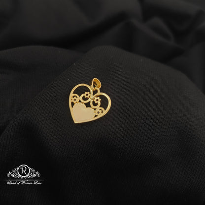 92.5 Silver T letter and heart design with gold polish locket-RCR266