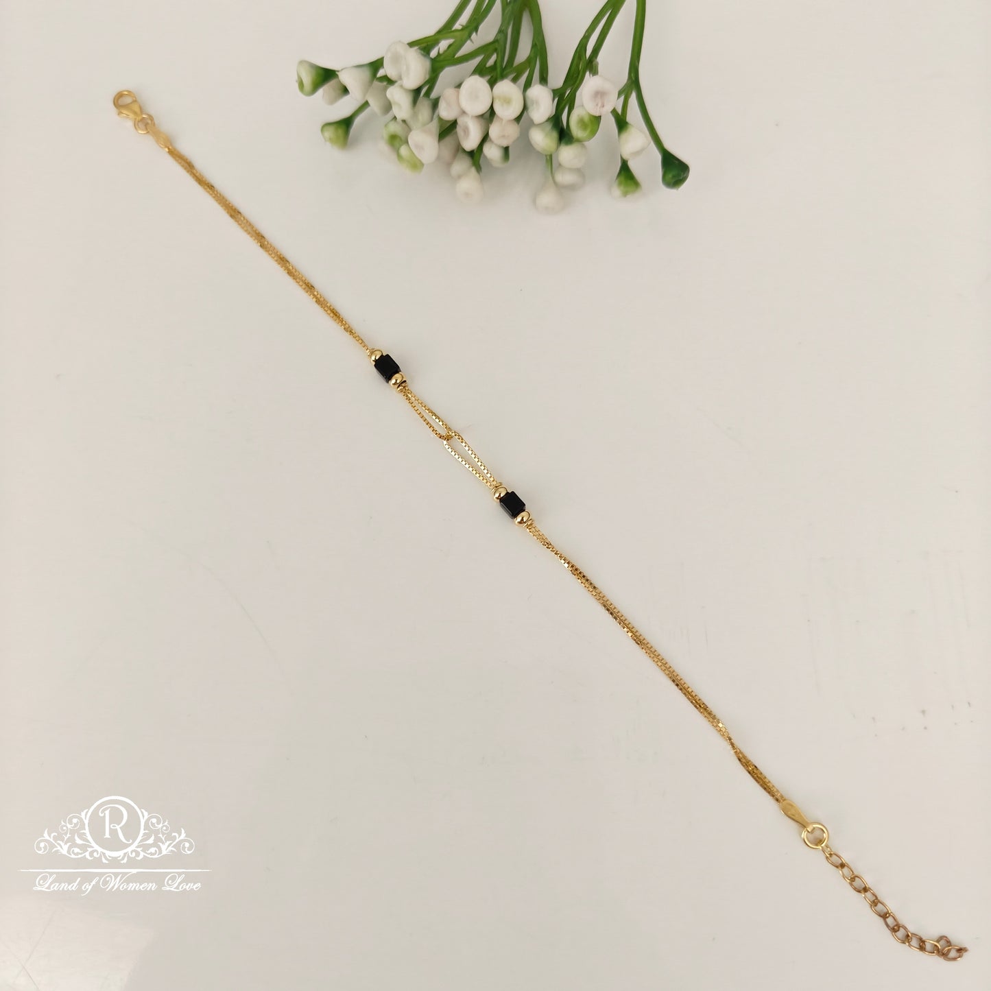 92.5 SILVER ROSE GOLD POLISH BRACELET-RCRB57