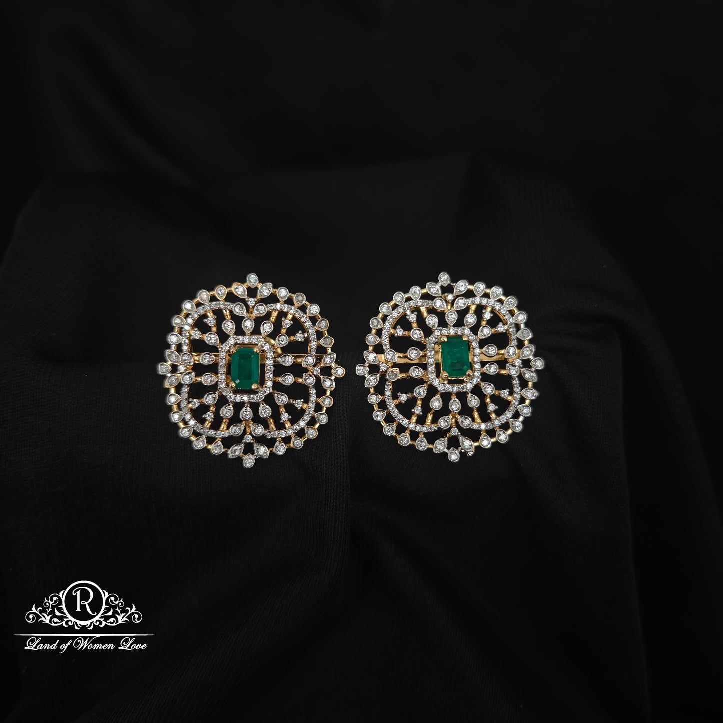 92.5 SILVER DIAMOND FINISHING  EARRINGS-RCZP024