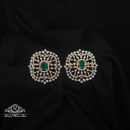 92.5 SILVER DIAMOND FINISHING  EARRINGS-RCZP024