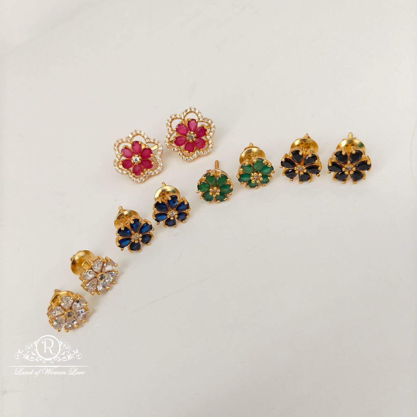 92.5 Silver Changble Model  Earrings-RCJR1112