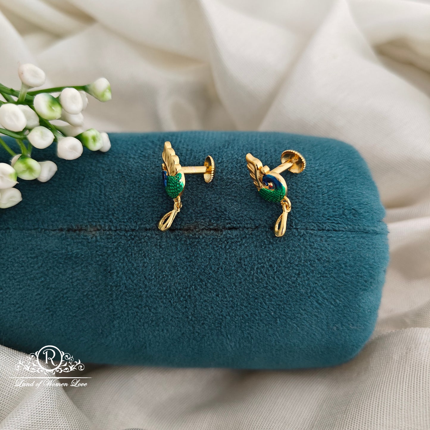 92.5 Ultra premium  peacock design earrings-RCR163