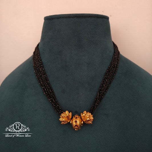 92.5 SILVER BLACK BEADS CHAIN-RCH1162