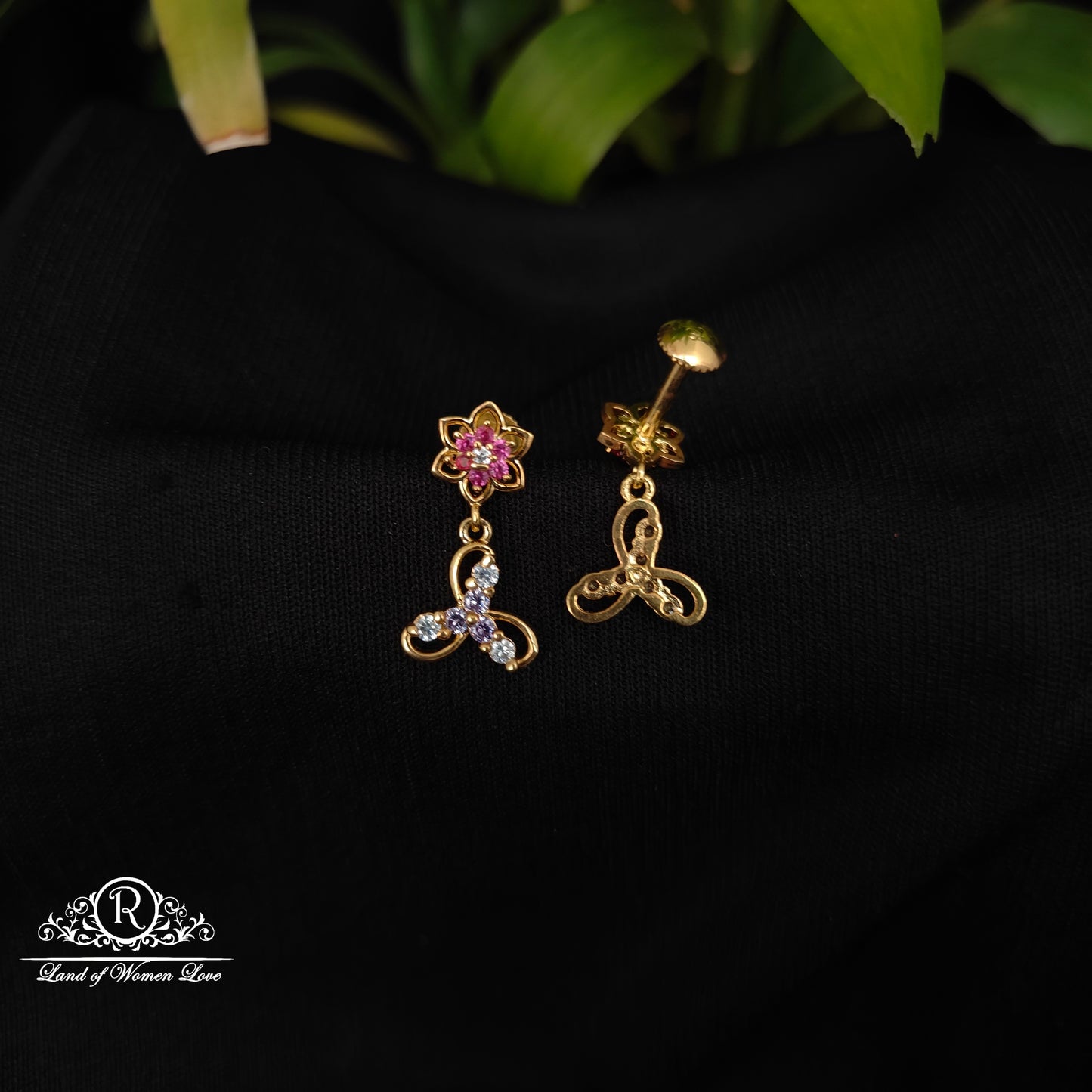92.5 SILVER STONE EARRINGS-RCHD042