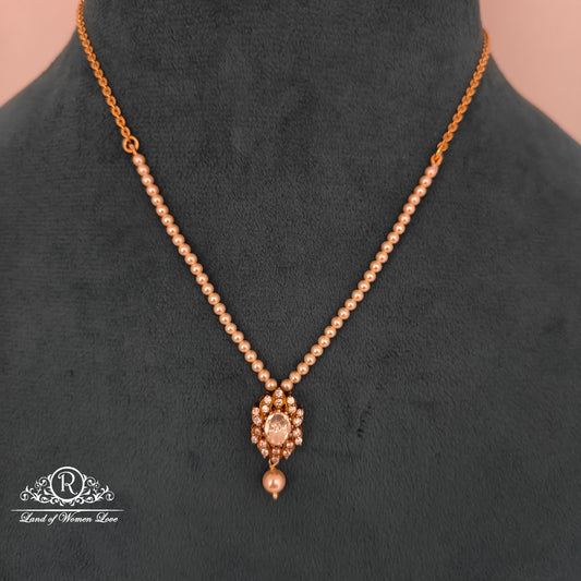 92.5 SILVER BEADS CHAIN WITH MOSSINATE LOCKET-RCH1241