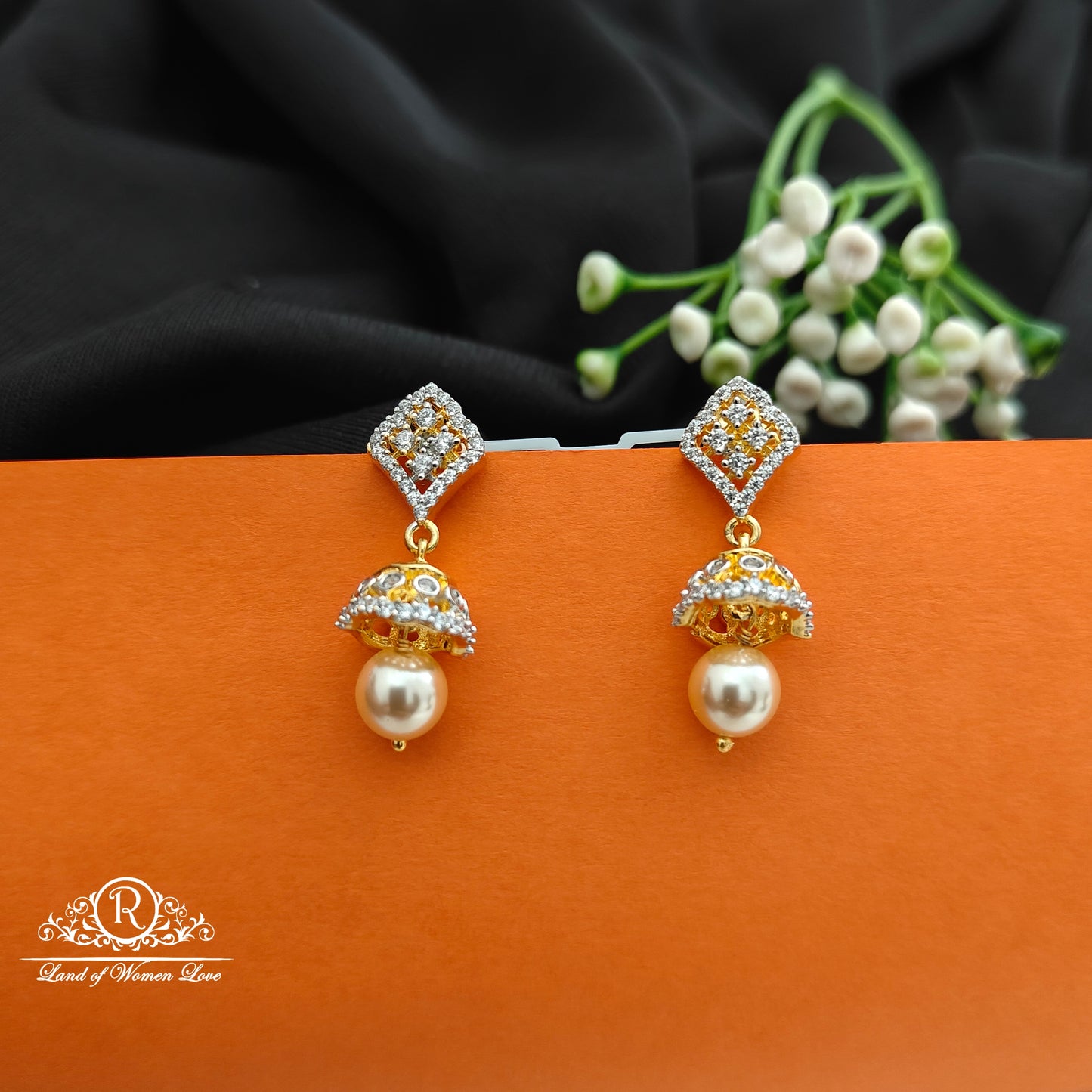 92.5 SILVER Diamond Finishing Earrings-RCCP111-1