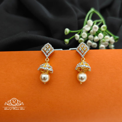 92.5 SILVER Diamond Finishing Earrings-RCCP111-1