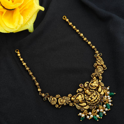 92.5 Silver  lakshmi devi Necklace design-RCV355