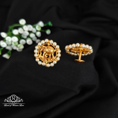 92.5 SILVERPEARL WITH ELEPHANT ROUND STUDS-RCJR1079