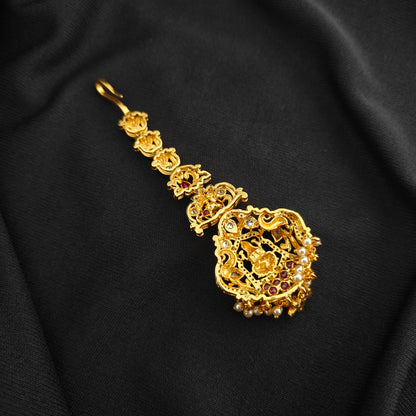 92.5 silver pachi work Lakshmi Devi design tikka -RCMB063