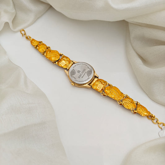 92.5-Silver With Gold Polish Watch Desgin-RCV428