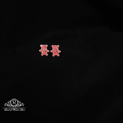 92.5 Silver Cat Kids Earrings-RCHS60