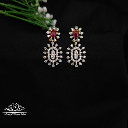 92.5 SILVER STONE EARRINGS-RCHD073
