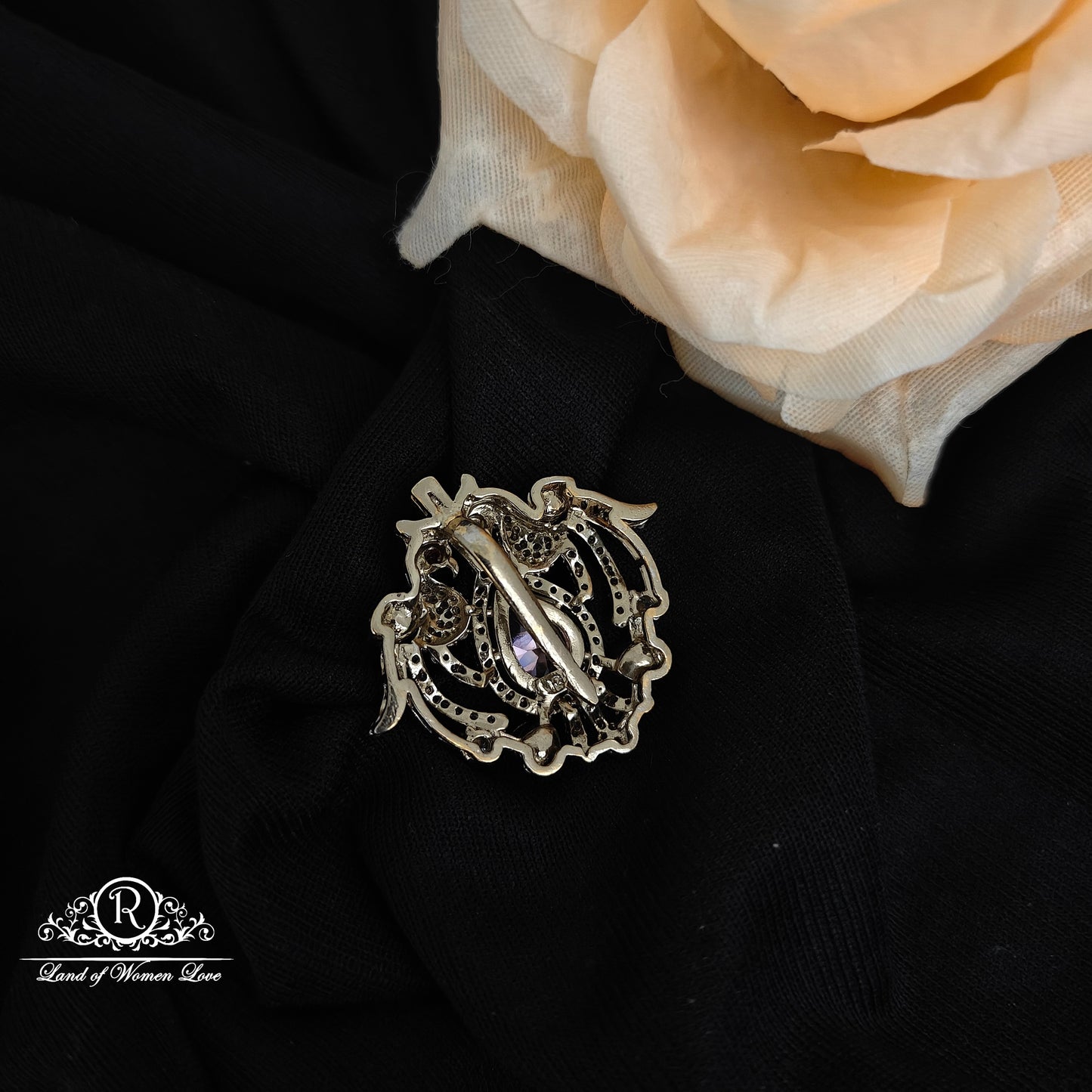 92.5 Silver Mossinate Side Locket -RCMJ281