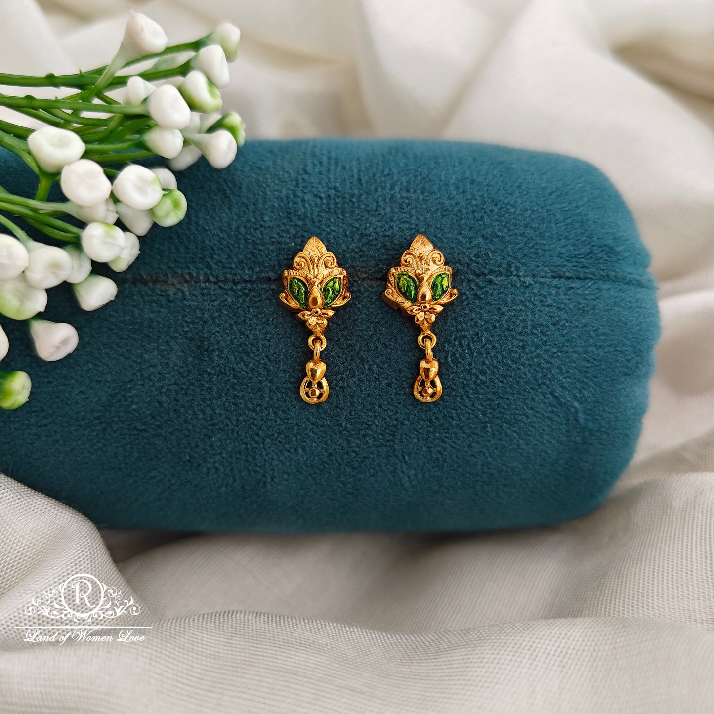 92.5 Ultra premium  leaf design earrings-RCR164