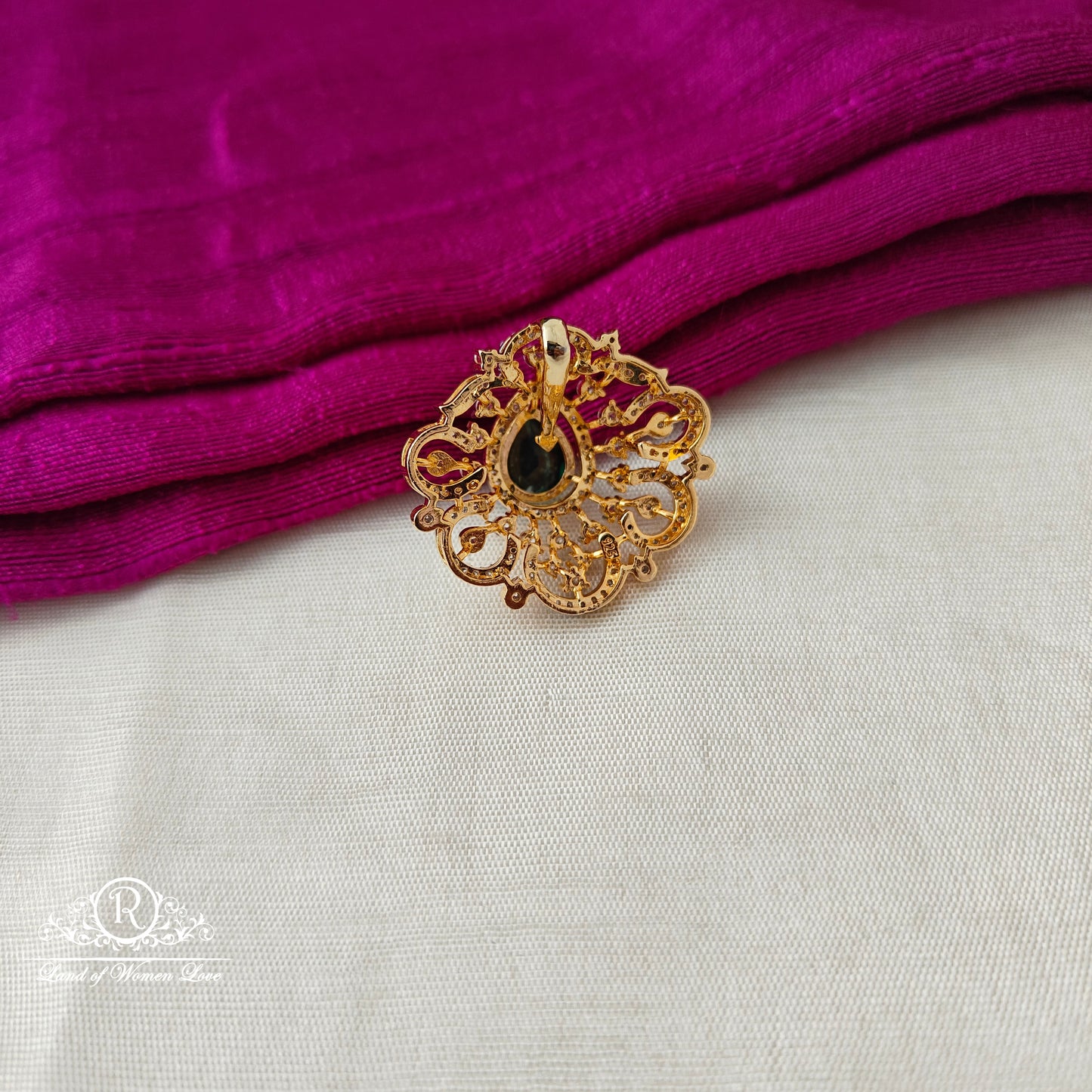 92.5 SILVER Diamond Finishing Pendant-RCSB001