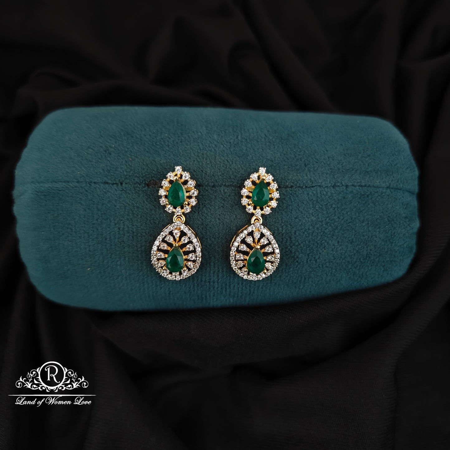 92.5 SILVER DIAMOND FINISHING EARRINGS-RCM1480