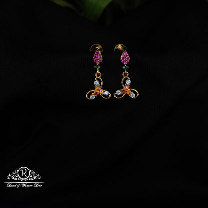 92.5 SILVER STONE EARRINGS-RCHD044