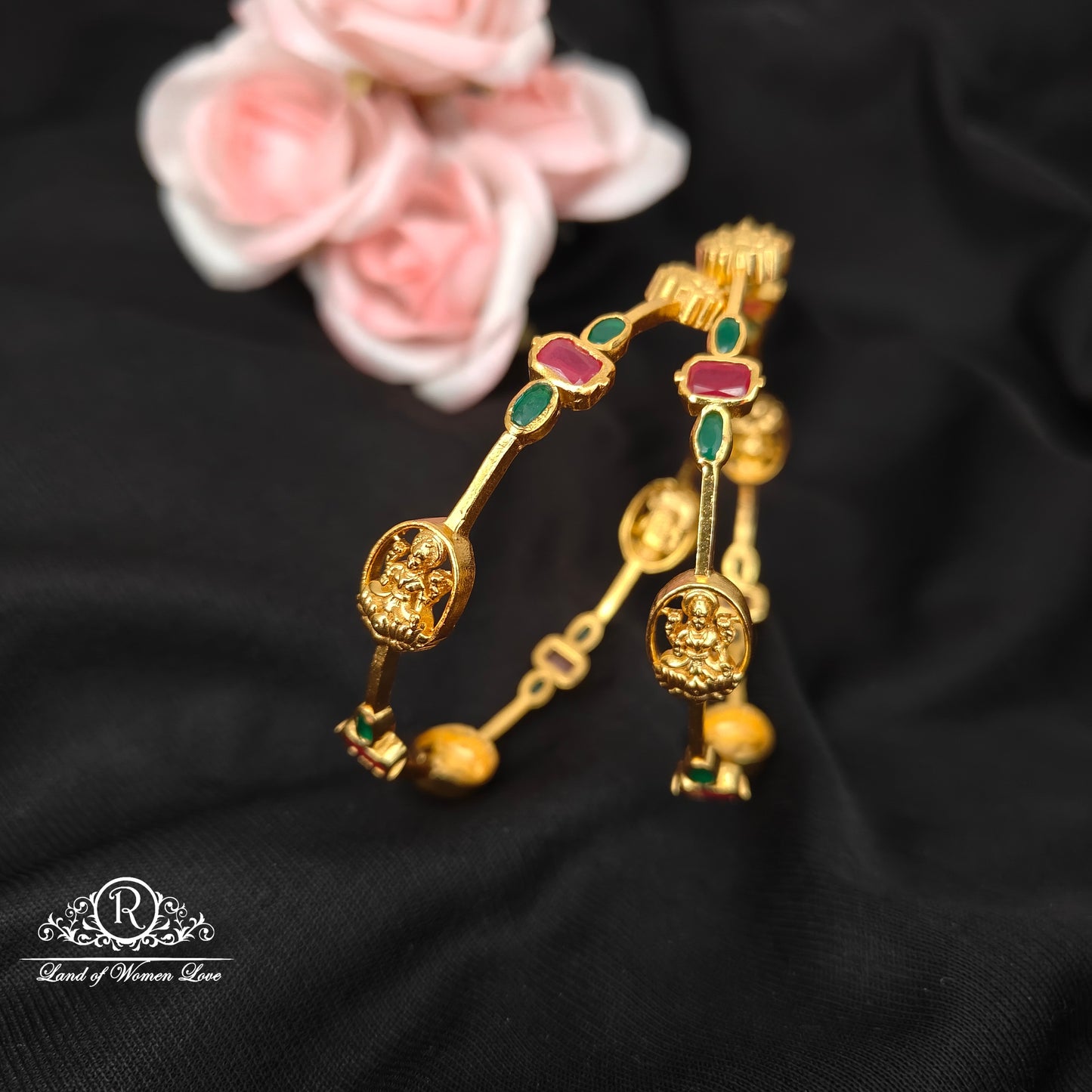 92.5 Silver  lakshmi devi bangles  -RCH1172