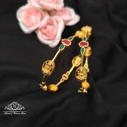 92.5 Silver  lakshmi devi bangles  -RCH1172