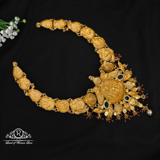 92.5 silver simple and Cute nakshi necklace with Lakshmi Devi Design -RCJR1010