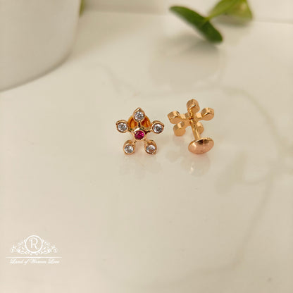 92.5 SILVER ROSE GOLD POLISH EARRINGS-RCM1411