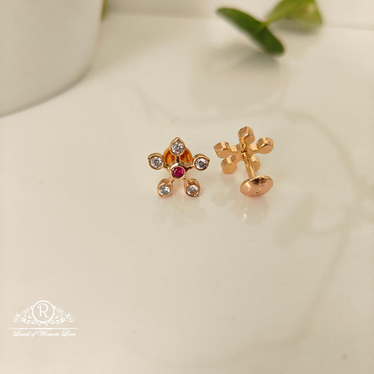 92.5 SILVER ROSE GOLD POLISH EARRINGS-RCM1411