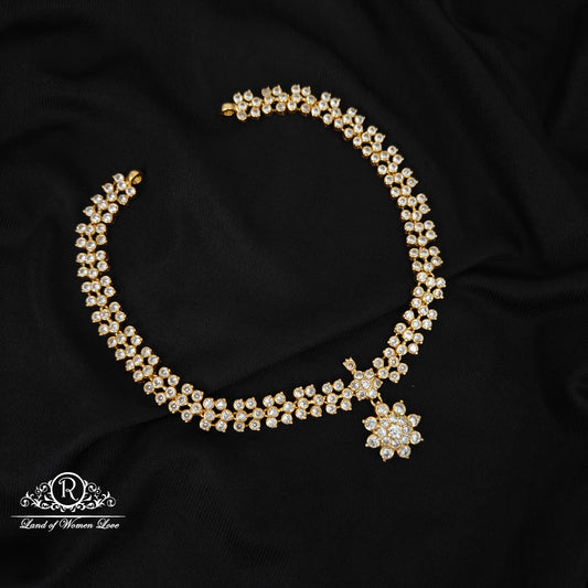 92.5 SILVER WHITE STONE NECKLACE-RCM1421