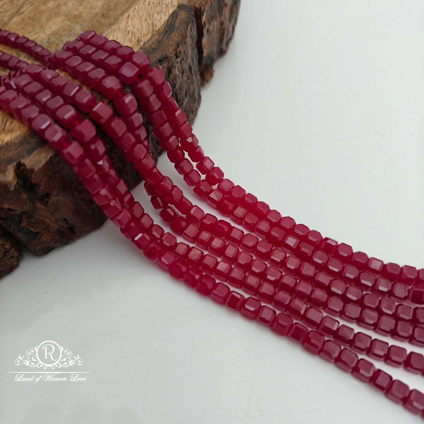 Box shape ruby beads-RCJM244