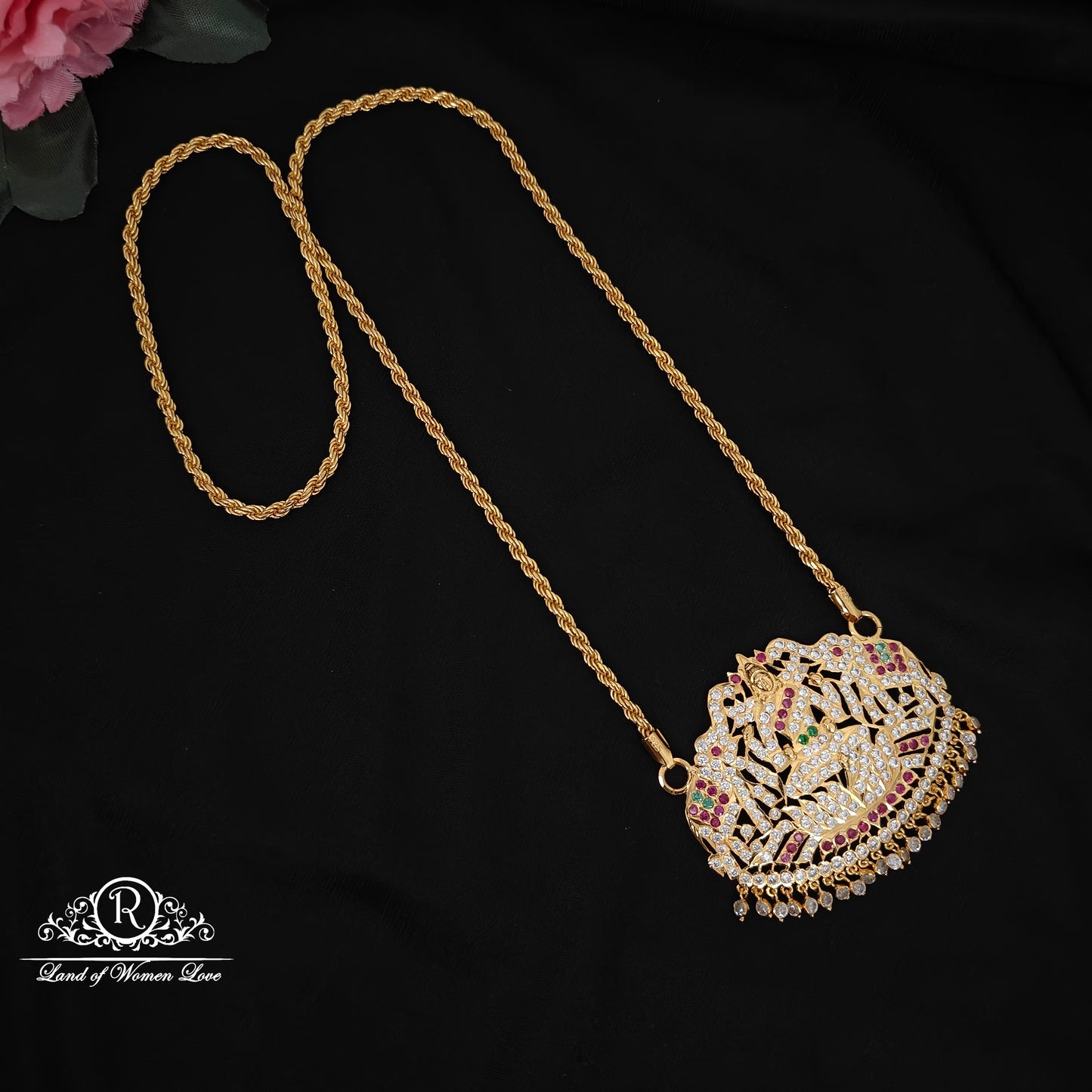 92.5  SILVER CHAIN WITH LAKSHMI DEVI LOCKET -RCK303