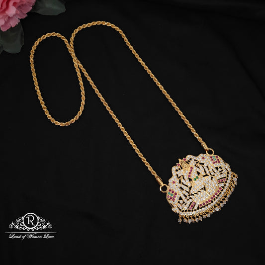 92.5  SILVER CHAIN WITH LAKSHMI DEVI LOCKET -RCK303