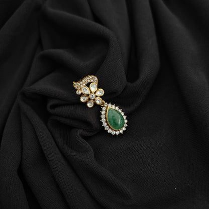 92.5 silver moissanite pendent with green stones -RCSB052