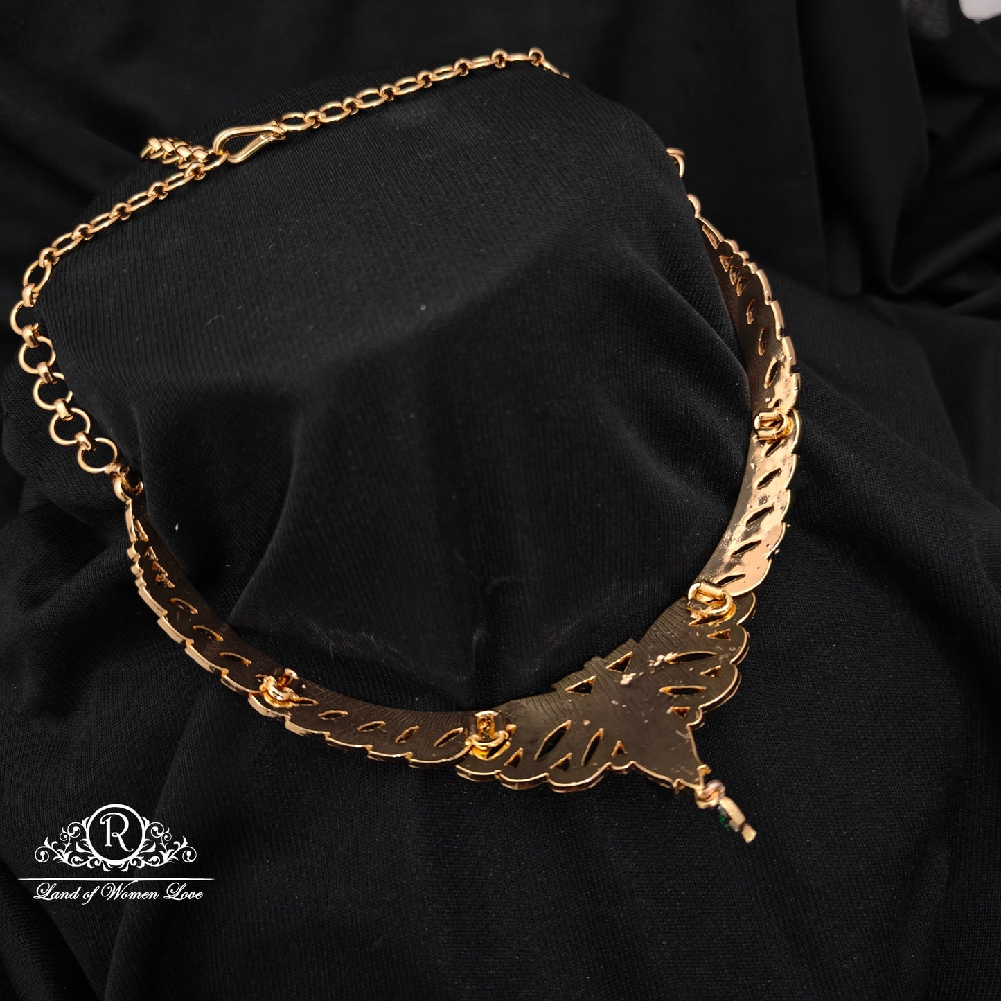 92.5 Silver with gold Necklace -RCK326