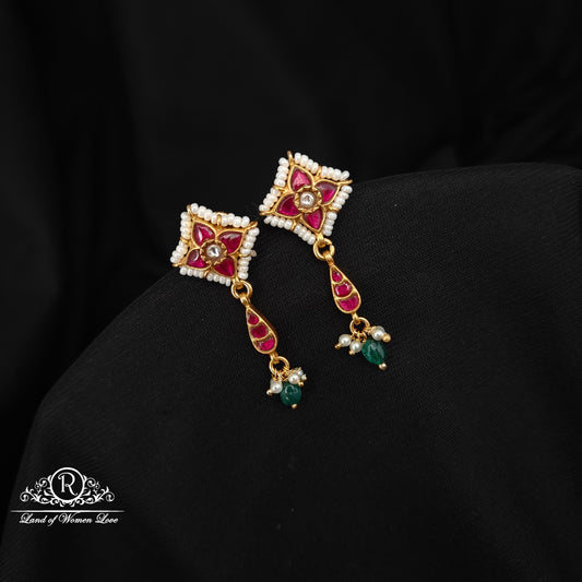 92.5 silver kundan earrings-RCNP004